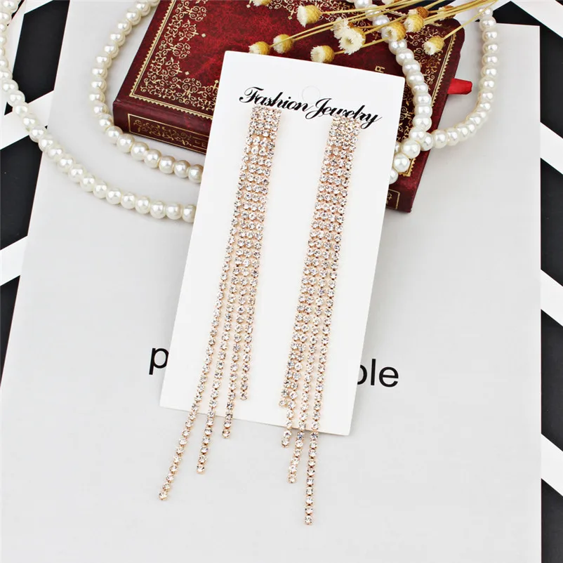 Серьги Trendry для женщин модные длинные серьги подвески из сплава украшения