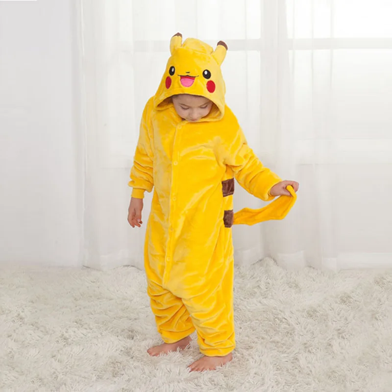 Японский мультфильм Покемон пижамы с Пикачу Косплей Аниме Kigurumi Необычные мягкий