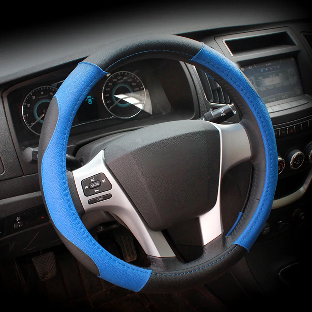 FLY5D Car Steering Wheel Cover PU leather Auto Covers Protector Fit For Most Cars Breathability Interior Accessories | Автомобили и