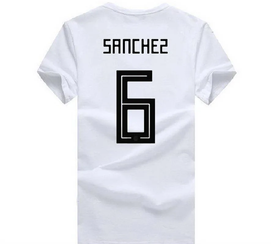 2018 Wor1d Cup fashion SANCHEZ 6 футболка футболист Топ Футболка мужская 100% хлопок с круглым