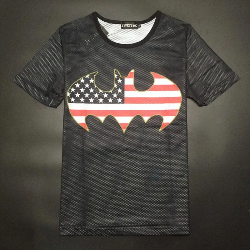 3D T Shirt Men High Quality New 2015 HBA Superhero Batman Jersey T-Shirt Sports Quick Dry Fitness Compression Drying | Мужская одежда