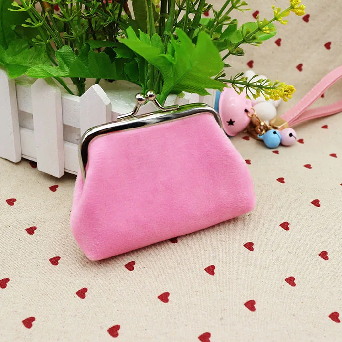 Womens Corduroy Small Wallet Holder Coin Purse Clutch Handbag Bag Mini Pouch Corduroy Hasp Sold Hot - Цвет: Розовый