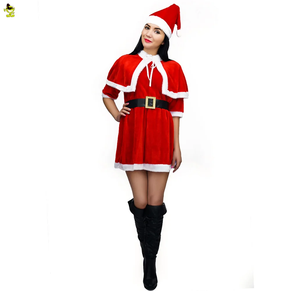 

Hot Sexy Christmas Dress Halloween Costume Girls Christmas Sexy Cosplay Dress Plus Size Uniform Women Up Red