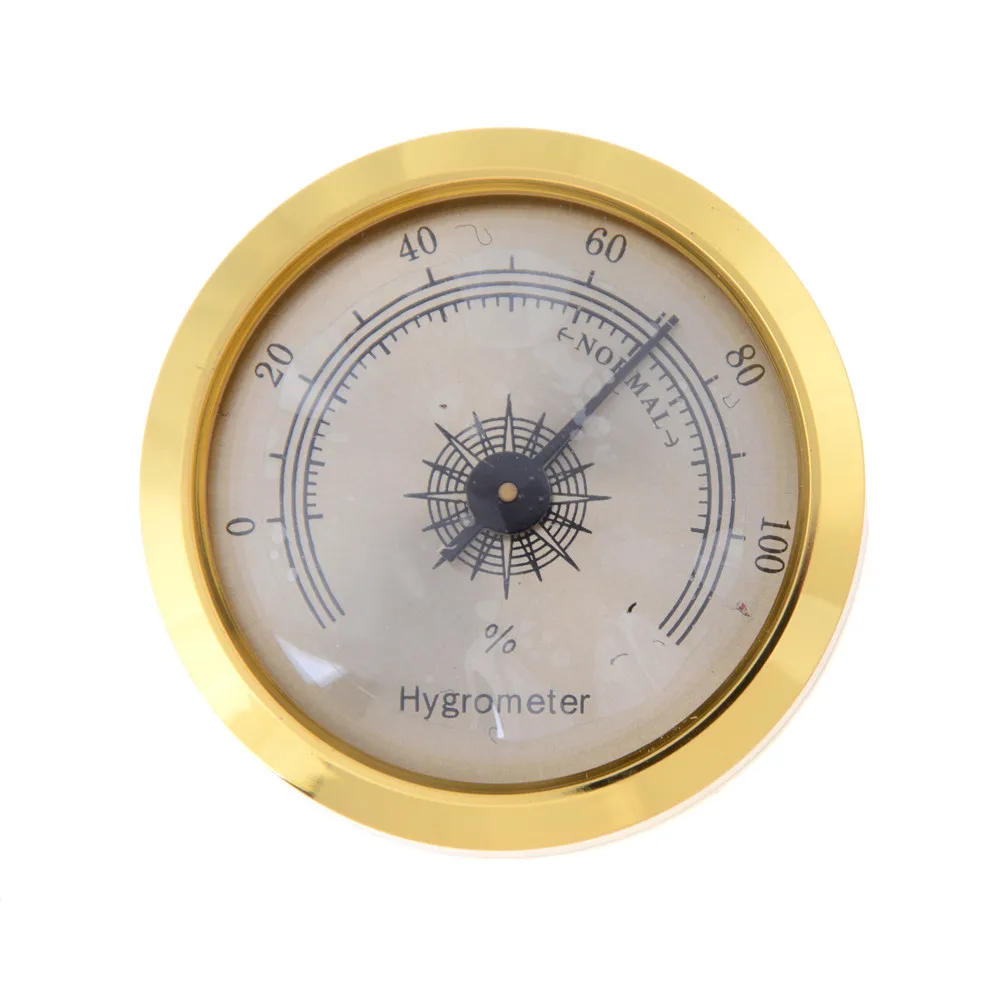 

1PCS 1.8 inch Brass Round Frame Pointer Hygrometer for Cigar Humidor High Accuracy High Quality