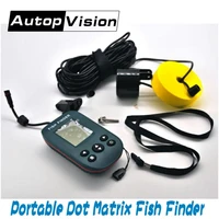 portable dot matrix fish finder x8 wired sonar sensor fishing sounder alarm depth 0 6 100m for lake sea fishing tackle