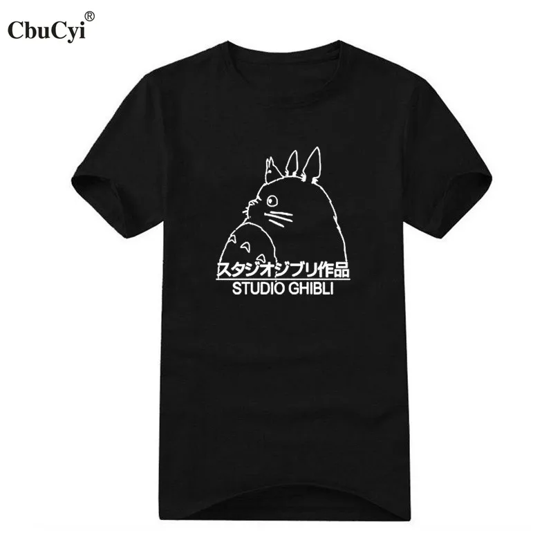Мужская хлопковая футболка Studio Ghibli Inspired с коротким рукавом и принтом в японском