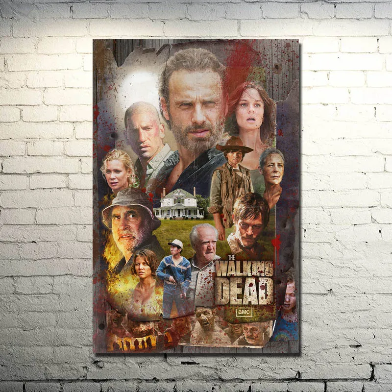 Лидер продаж серия Ходячие мертвецы 6 сезона художественный плакат из шелковой