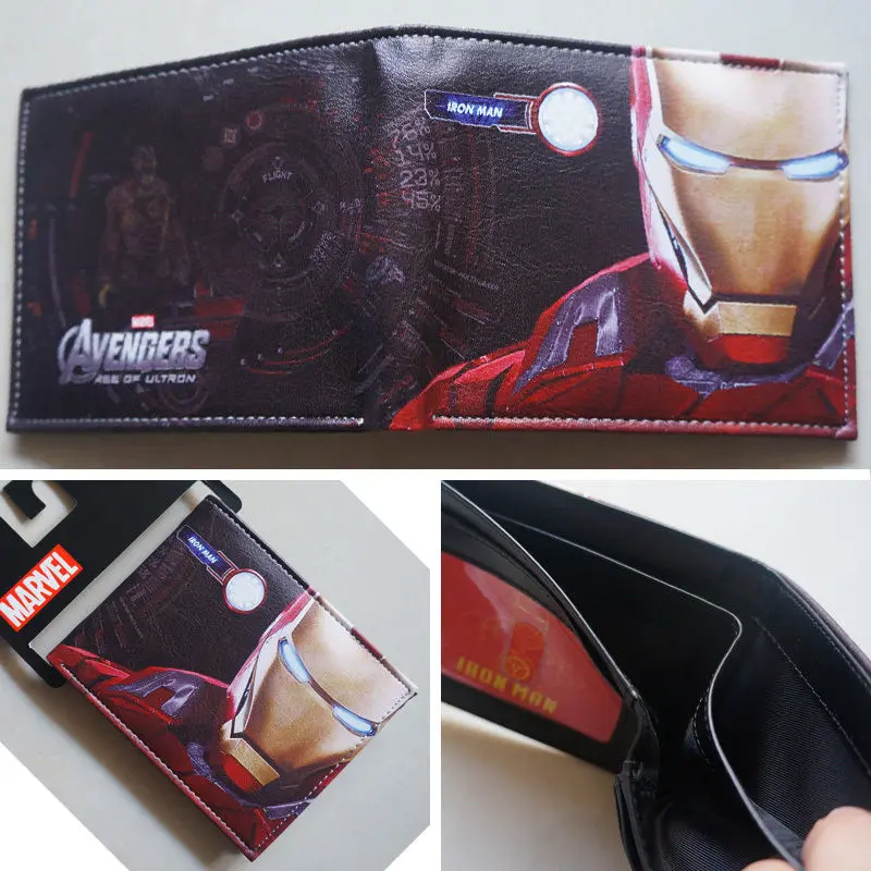 2018 Новинка Marvel Comics Железный человек портрет логотип кошельки Кошелек светло