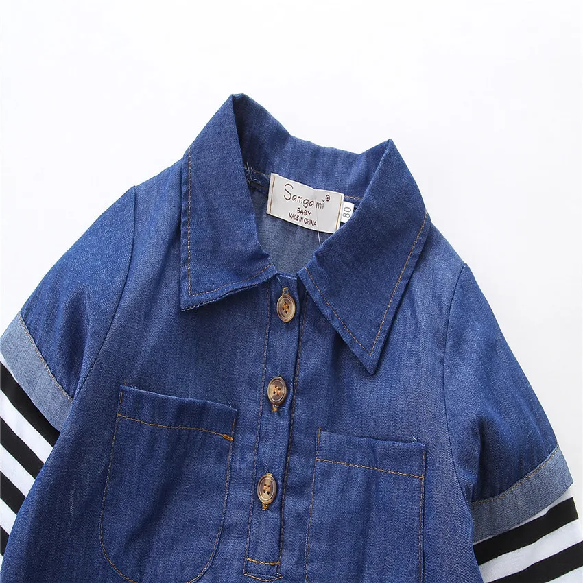 2017 Одежда для новорожденных девочек деним Комбинезоны малышек Обувь мальчиков