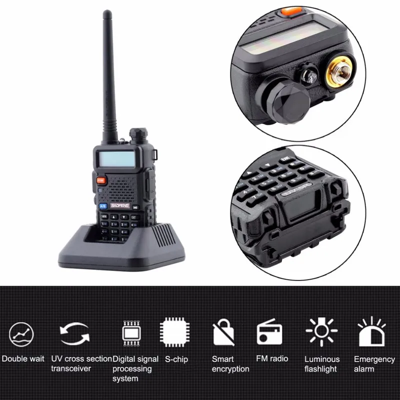 2 шт. BAOFENG UV-5R рация CB Ham радиостанция сканер УКВ 136-174/400-520 МГц КВ трансивер 5 Вт двухстороннее радио Amador