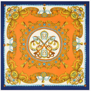 Бренд шарф 100% шелковый саржевый шарф для женщин квадратные шарфы 2021 новый платок с принтом для дам платок обертывания