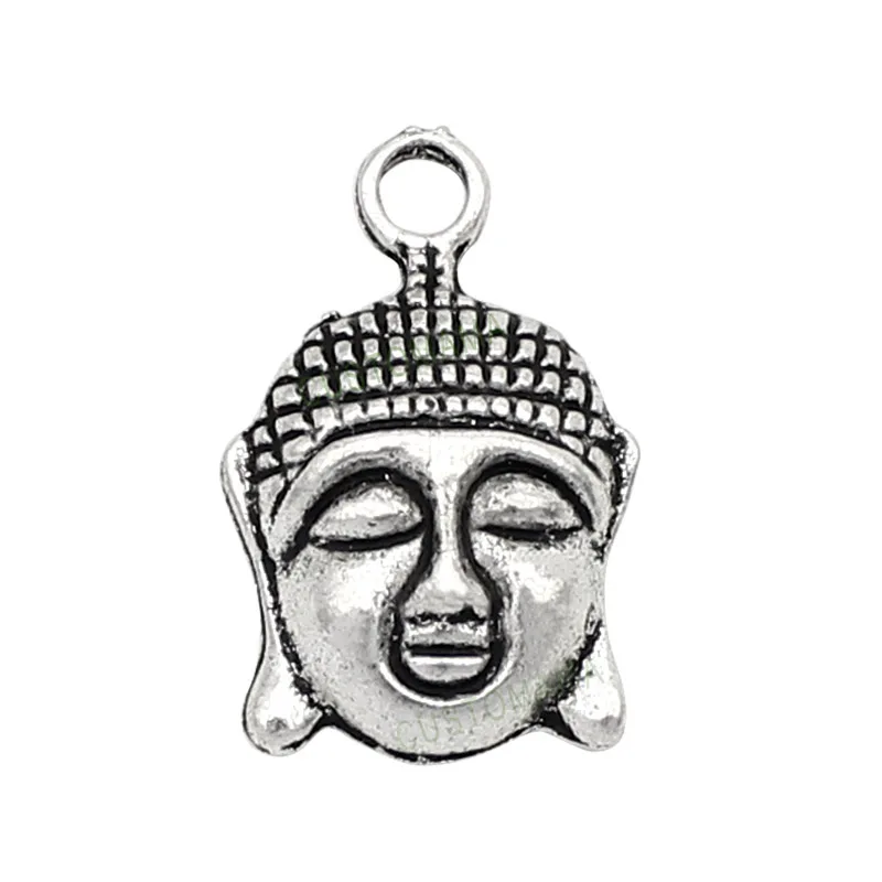

50pcs-Antique Silver Tone Buddha Charms pendants 22x14mm