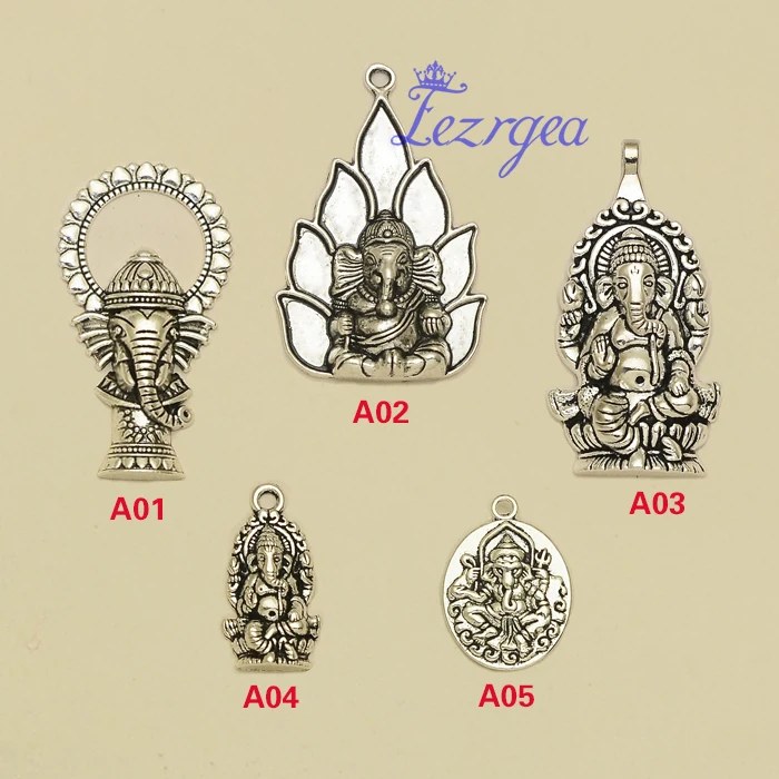 

Elephant god Charms, Antique silver plated India elephant god Pendants/Charms,DIY supplies, jewelry making