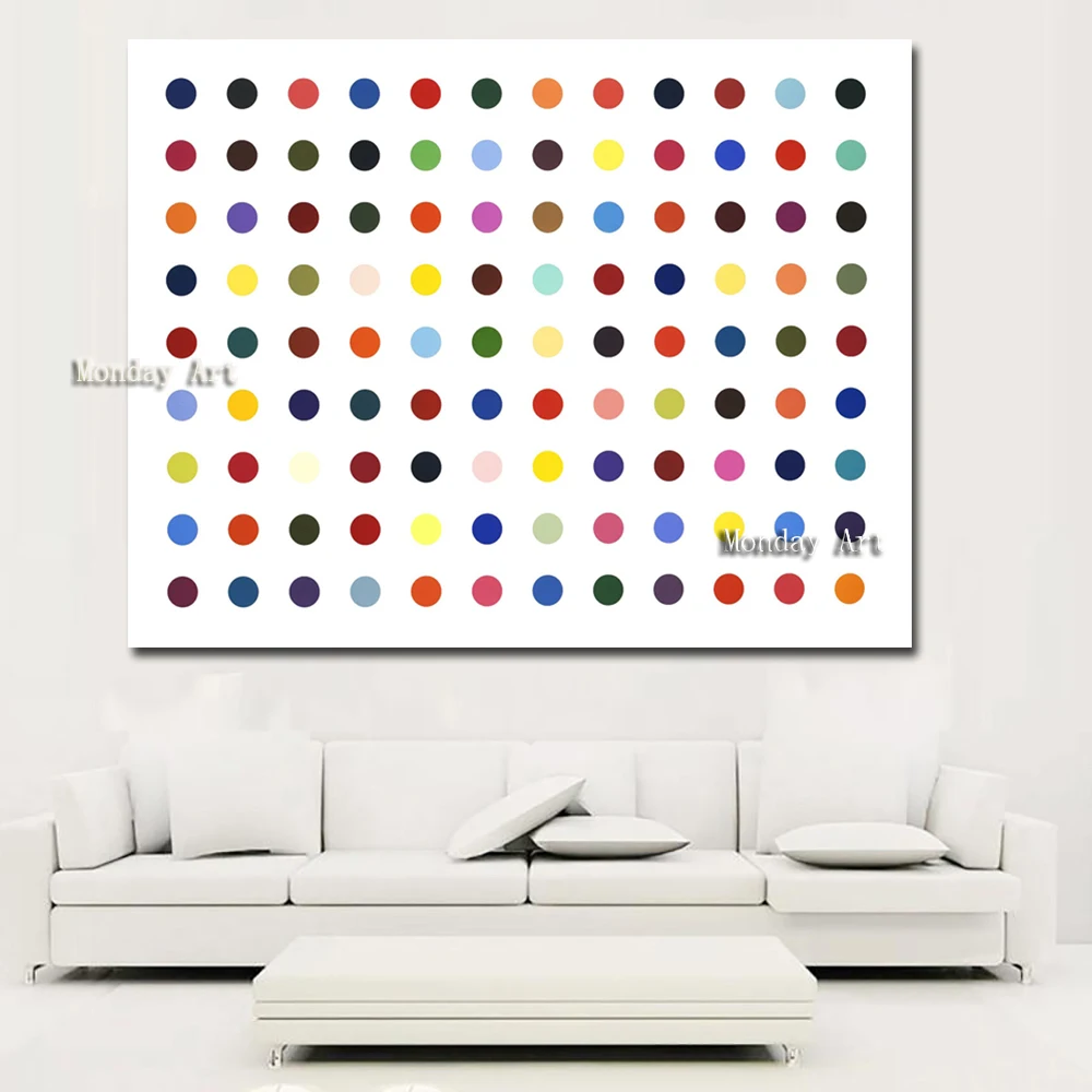 

Simple style pure Hand painted Colored dots Oil Painting On Canvas Wall Art Pictures For Living Room bedroom Home Decor gift