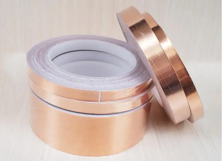 10 rolls of 50m unilateral electricity conductive copper foil industrial adhesive tape for shielding, Item No. IT008