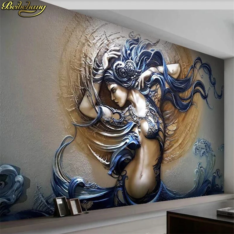 

Custom Mural Wallpaper For Walls 3D Stereoscopic Embossed Fashion Art Beauty Bedroom TV Background Home Wall Decoration Painting