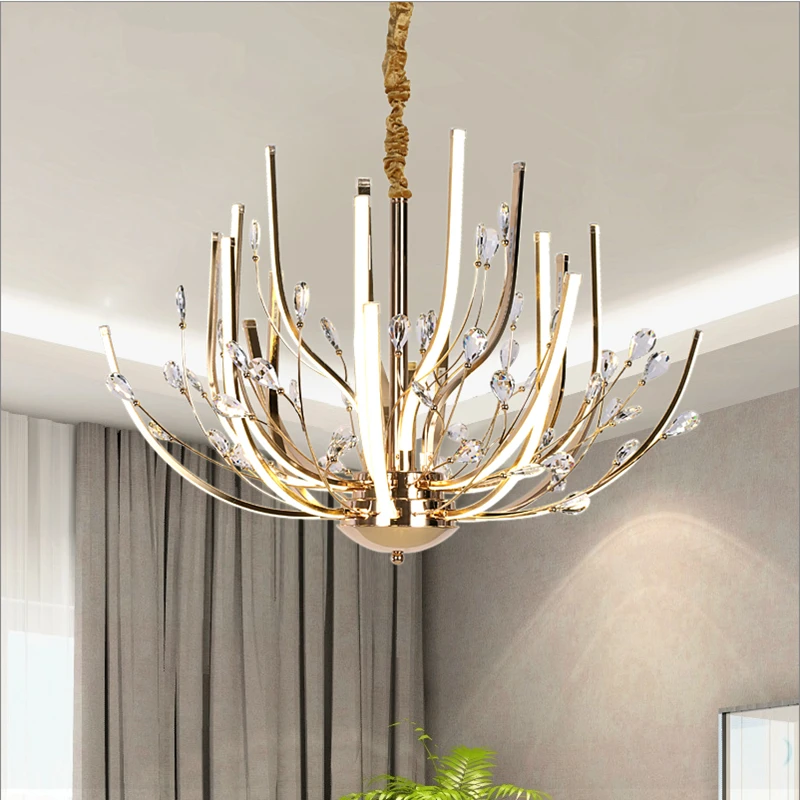 Постмодерн роскошная художественная вилла простая хрустальная люстра освещение