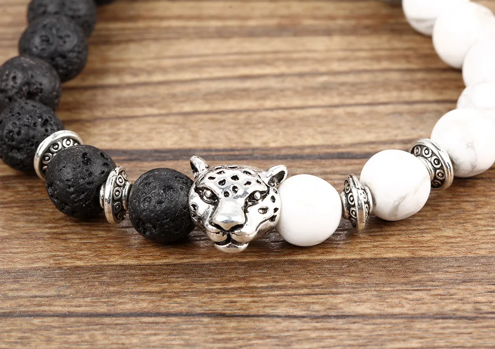 Новый модный браслет из натурального камня лавового с молитвенными бусинами