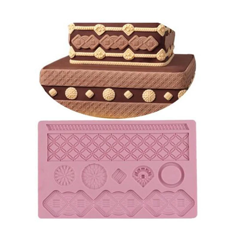 

Fondant Cake Decorating Tools Lace Embossing Sugar Cake Mold Dessert Decoration Diy Kitchen Bakeware Tools Buttons Pottery Clay