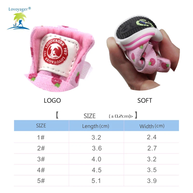 4 шт. Симпатичные Новые Красивые Клубничные ботинки для маленьких собак мягкие