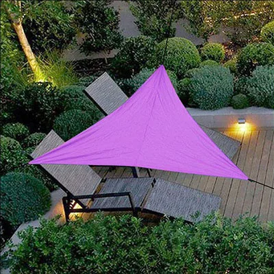Purple 6X6M 6 м* 6 м солнцезащитный тент тенты Паруса Навес треугольник солнцезащитный навес для бассейна Пляжная палатка для уличного кемпинга для пикника дома сада палуба двора - Цвет: Purple 6X6M