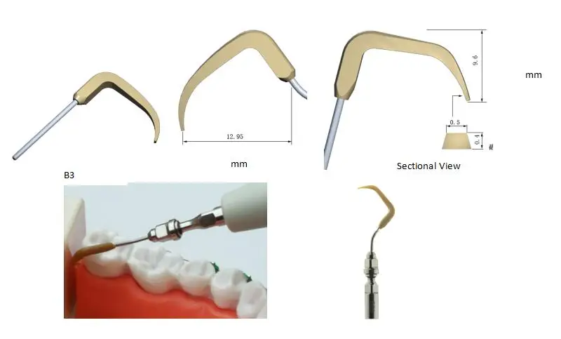 Dental ultrasonic scaler tip for EMS original handpiece for the implant abutment and porcelain teeth