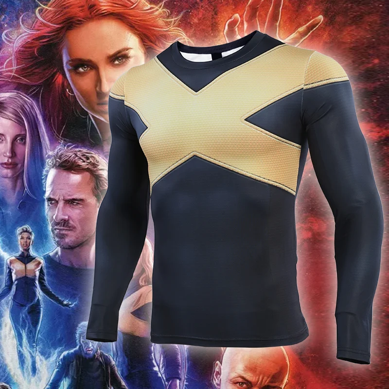 Мужская футболка X-men, новинка, 3D компрессионная Футболка с принтом, Мужская компрессионная рубашка для косплея, быстросохнущая одежда для спортивных залов, футболки