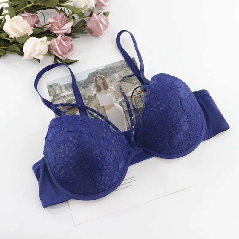 Beauwear сексуальный кружевной бюстгальтер с открытой спиной цветочные Бюстгальтеры для женщин B C нижнее белье на косточках эластичный лифчик женский красивый бюстгальтер