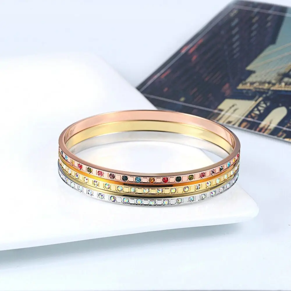 MxGxFam многоцветный Браслет с кристаллами ювелирный браслет для женщин 70 мм