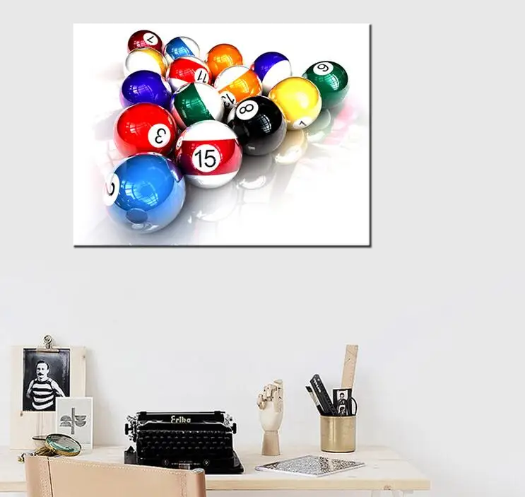 Table Tennis Sport Room Decor Colorful Billiards Ball Canvas Art Print Poster and Painting Wall Picture Unframed | Дом и сад