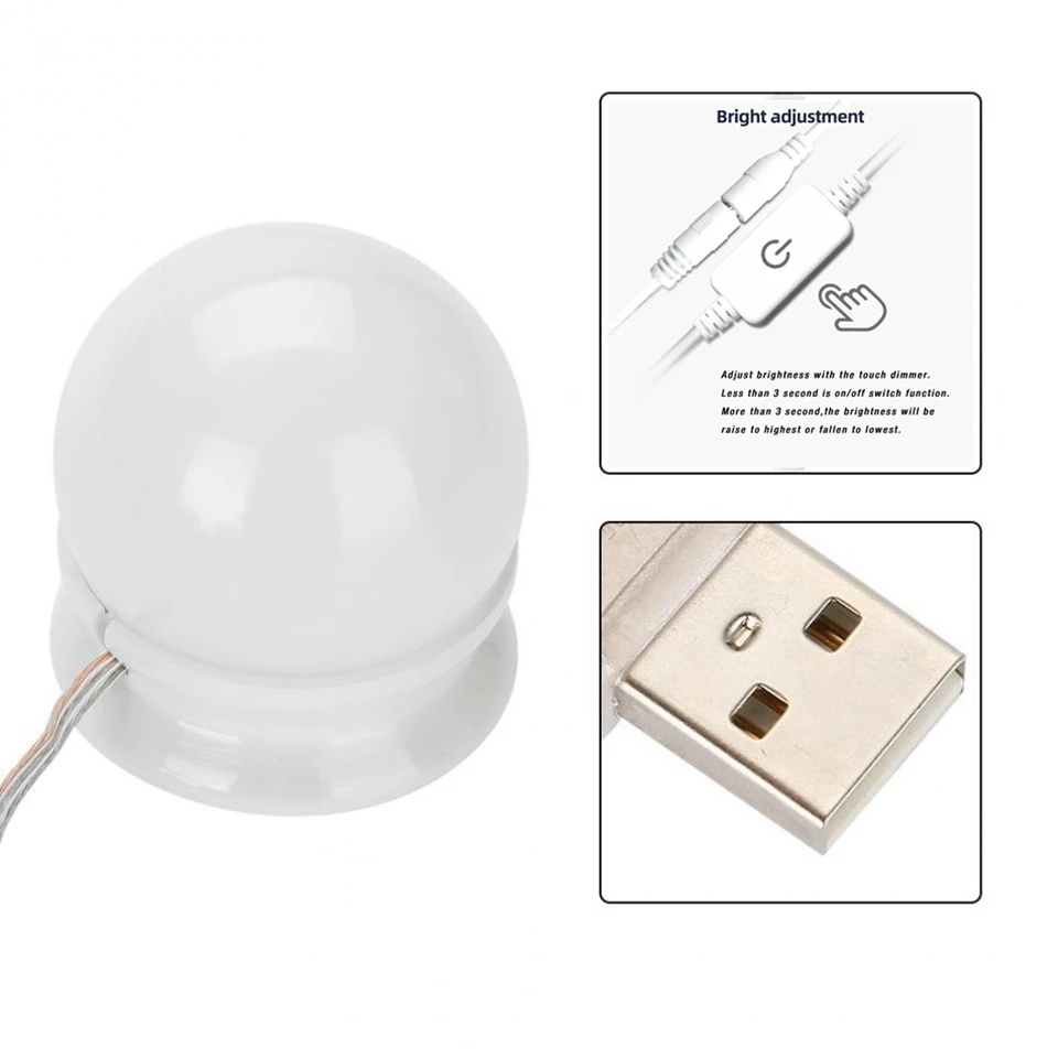 Светодиодный косметический светильник/зеркальные лампы USB DC5V с сенсорным