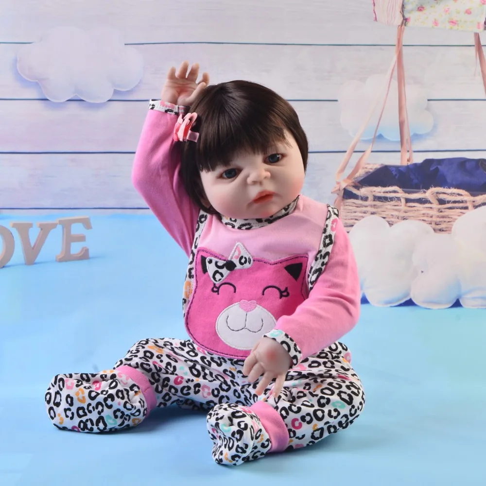 Полностью силиконовые куклы младенцев-реборн девочки 22 дюйма 55 см Бебе Алайв Бонека оригинальный подарок реалистичный, можно купать.