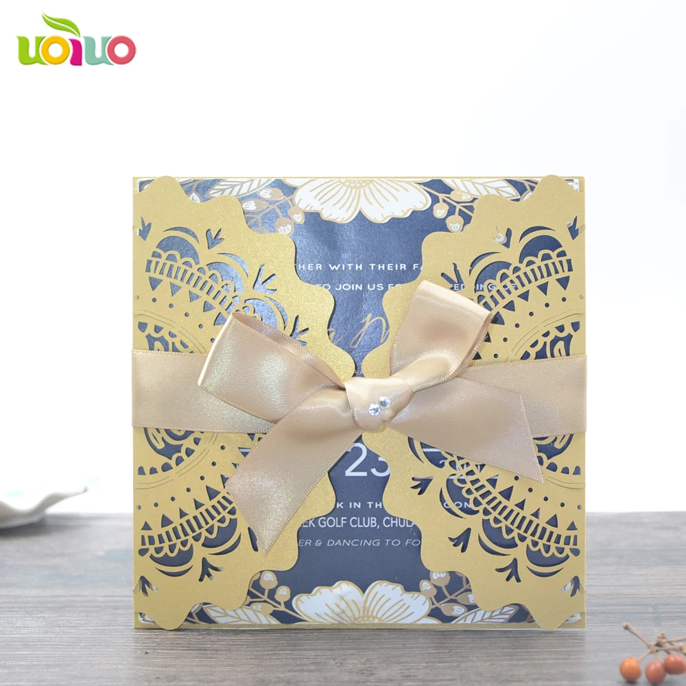 50 шт. китайские винтажные свадебные приглашения с лазерной резкой элегантные