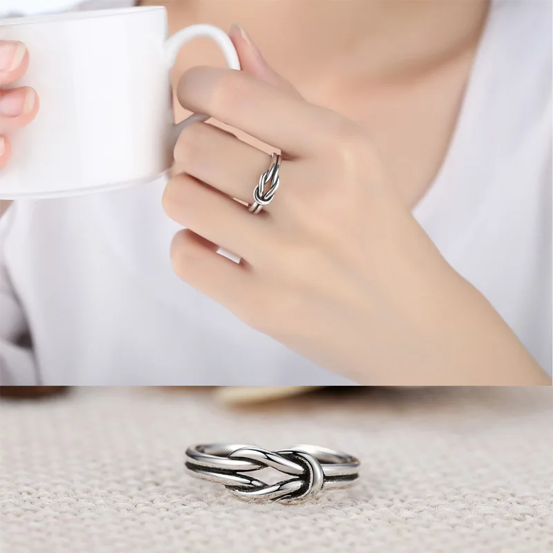 Богемное винтажное сердечко серебряного цвета кольца для женщин подарок