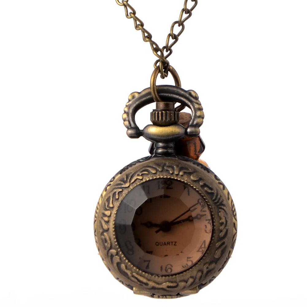 Винтажные стеклянные карманные часы Alice In Wonderland Drink Me Bottle темно-коричневого цвета с откидной крышкой, кварцевые часы для женщин, подарок для девушек, ожерелье в стиле стимпанк