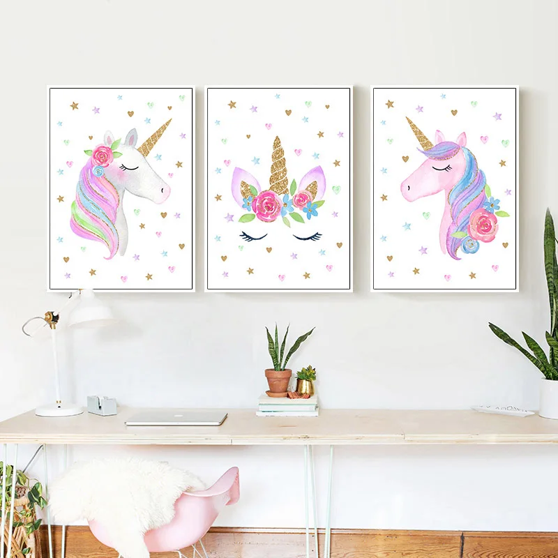 Современная картина из мультфильмов розовая фотография детской комнаты