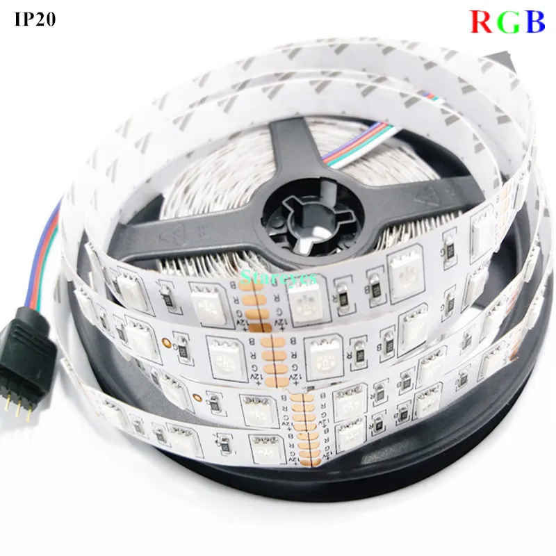 1 комплект SMD 5050 60 светодиодный/м 5 м 10 м RGB Светодиодные ленты Non-Водонепроницаемый лента светильник вспышки светильник полосы+ 44-клавишный пульт+ Мощность адаптер