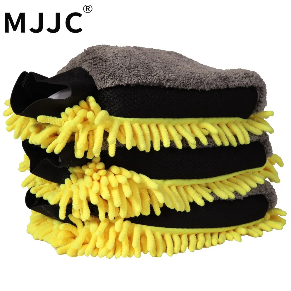 3 piece MJJC микрофибра и синельные перчатки для мытья с водонепроницаемым вкладышем внутри ультра мягкие Мойки автомобиля - Цвет: 3 piece