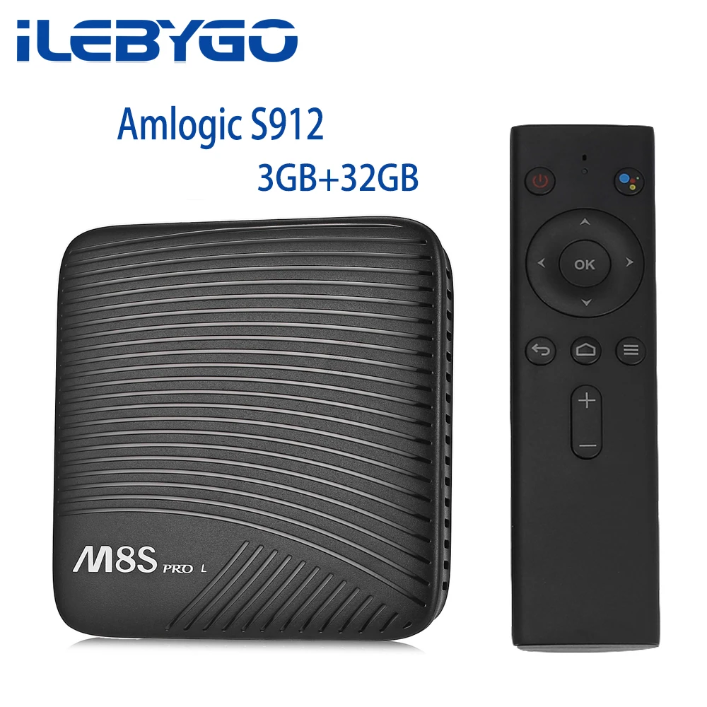 iLebygo M8S PRO L Android 7.1 TV BOX 4K HD WIFI Bluetooth Voice Remote Control Amlogic S912 Smart Media Player 3GB 32GB | Электроника