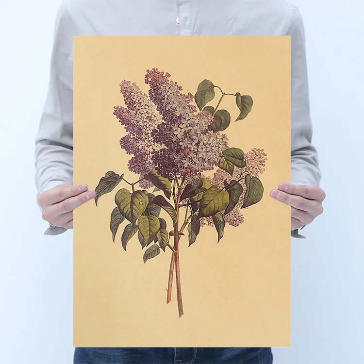 Ручная роспись цветов/крафт-бумага/плакат для бара настенные наклейки/Ретро