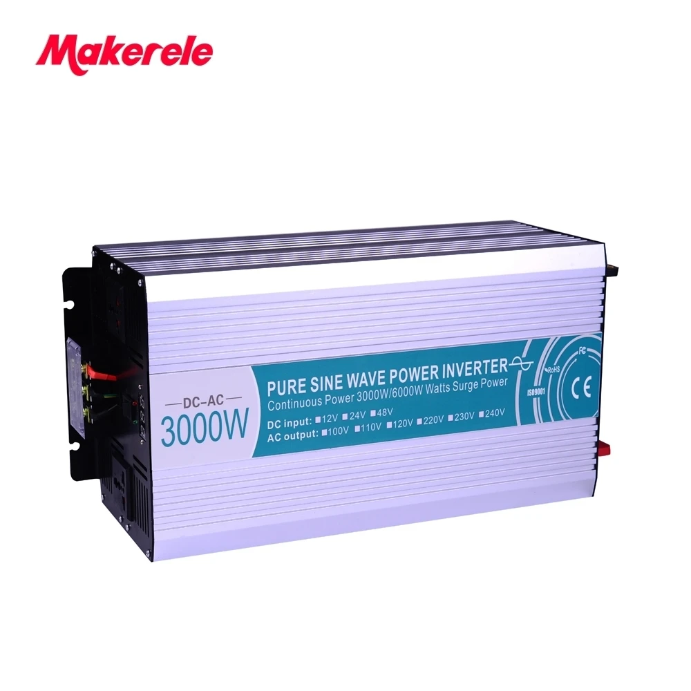

pure sine wave inverter 12/24/48v 110/220v 3000w off grid voltage converter solar inverter 5v 500ma USB Output Fan Cooling