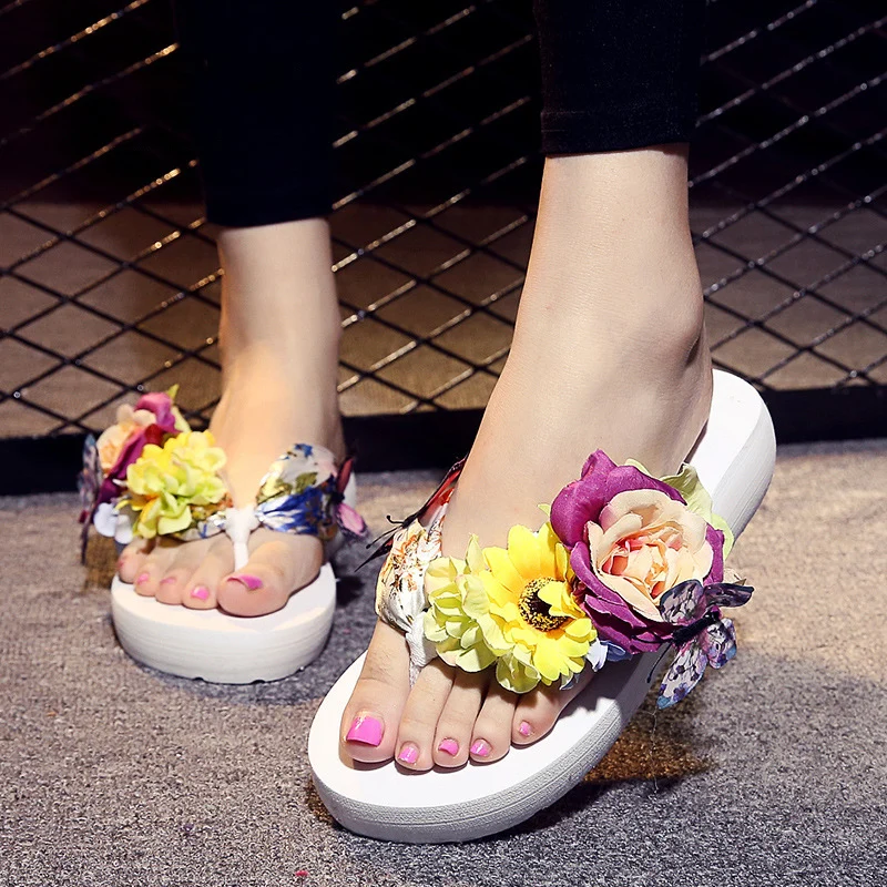 Модные шлепанцы женские Вьетнамки летние домашние пляжная обувь в богемном