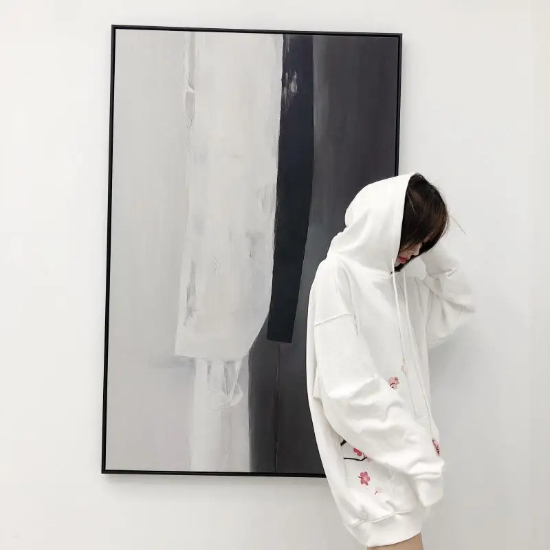 2019 couples hoodies flower anti-war pullovers sakura men and women long-sleeved baggy hip-hop | Женская одежда
