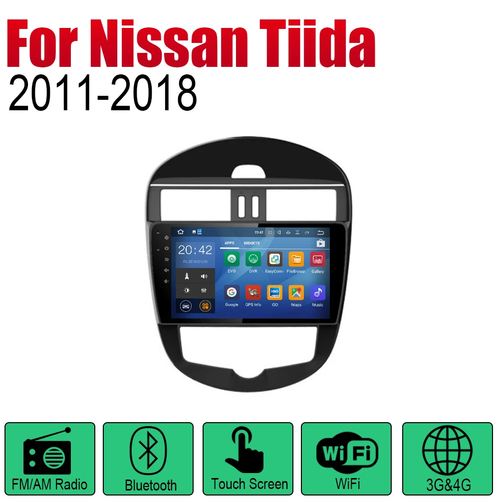 Автомагнитола 2 Din на Android для Nissan Tiida 2011 2012 2013 2014 2015 2016 2017 2018 GPS навигация