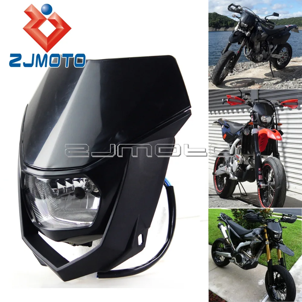 

Motocross Enduro Supermoto Headlight Headlamp Dirt Bike For DRZ XT WR KX XR YZF CRF MX SX XC EXC H4 35W Headlight Fairing