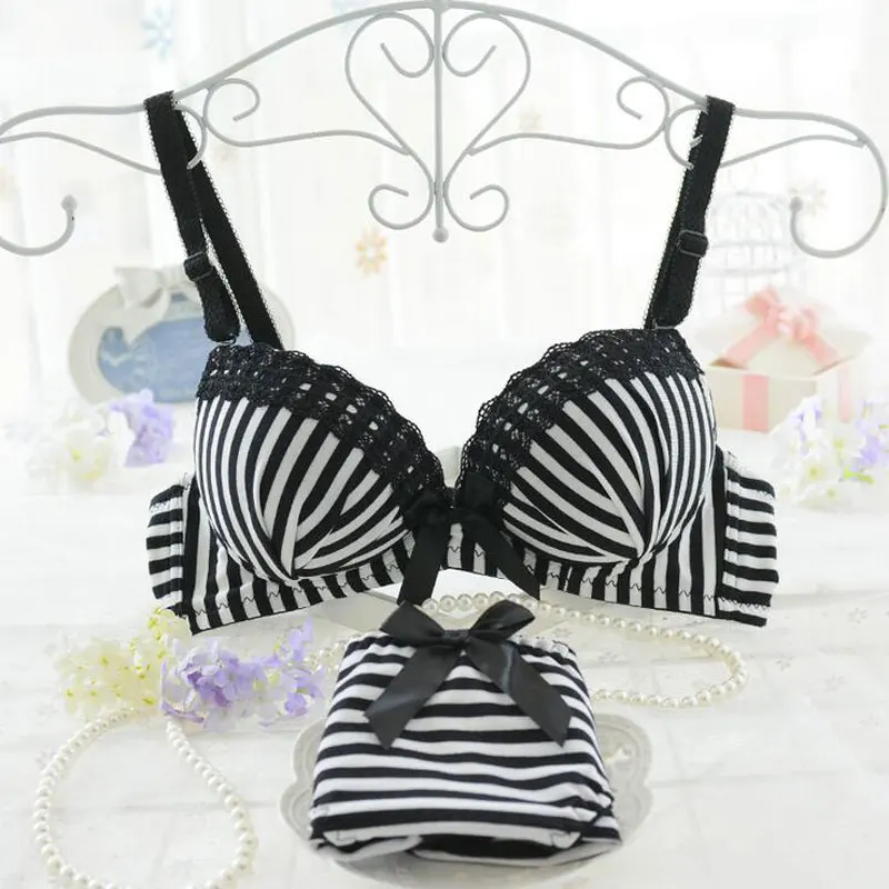 1 полосатый детский хлопковый бюстгальтер без косточек для девочек красивый