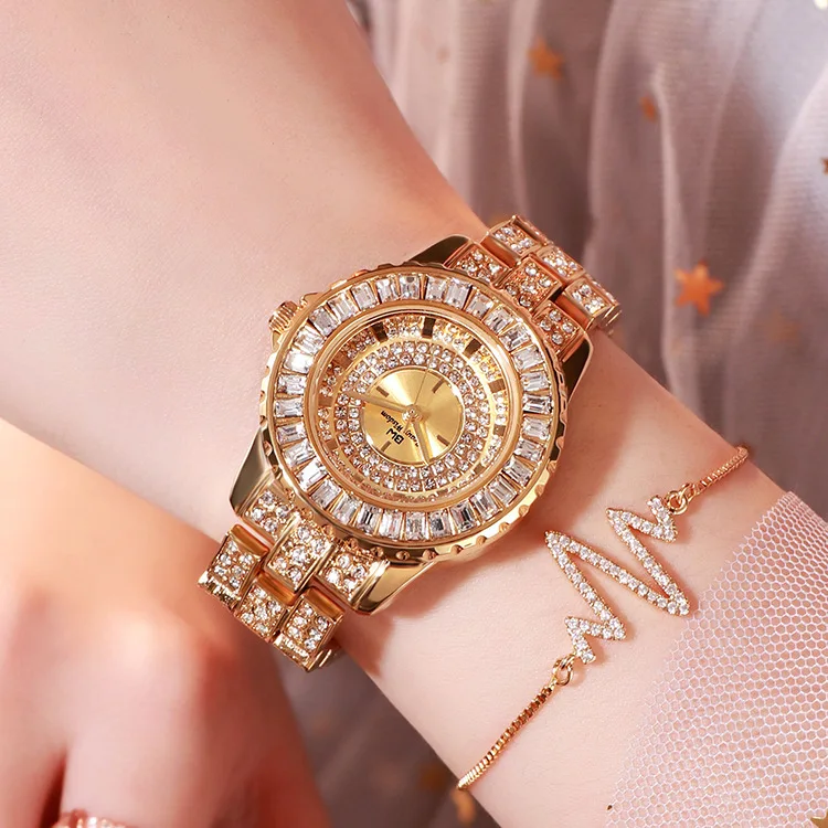 Top Luxury Brand Women Watch Quartz Gold Watches Waterproof Lady Wrist Diamond Bracelet Clock reloj mujer-women | Наручные часы