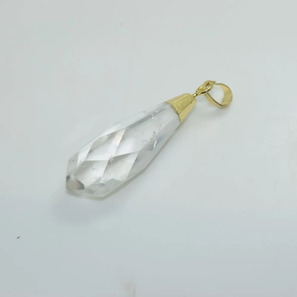 Кристалл кварца пуля кулона для ожерелье из натурального камня Белый Crystal clear