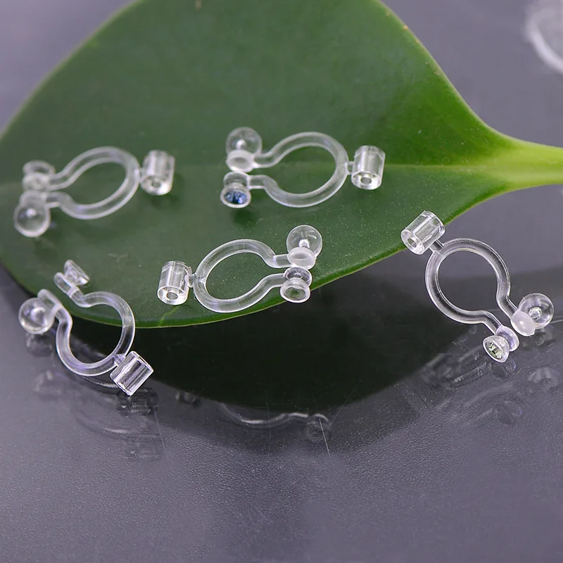 50 шт. прозрачный зажим для ушей изготовления ювелирных изделий пластиковые