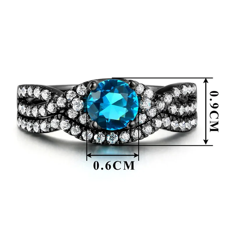 Новое поступление его и ее Модные украшения AAA CZ цвет: черный синий Цвет